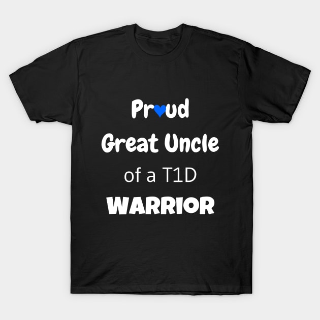 Proud Great Uncle White Text Blue Heart T-Shirt by CatGirl101